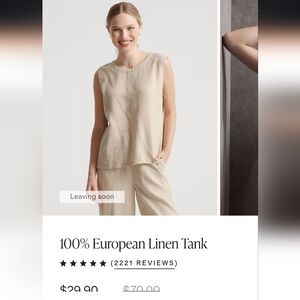 Quince Beige Linen Top Size S